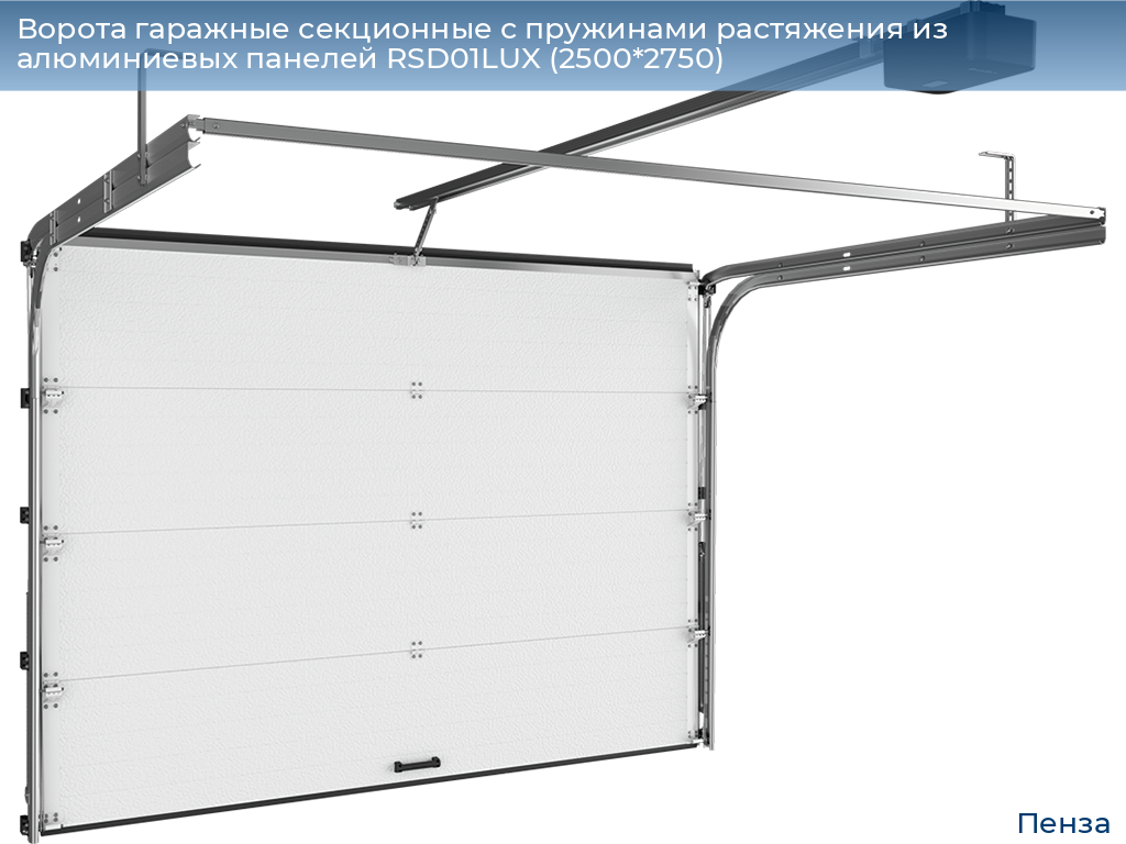 Ворота гаражные секционные с пружинами растяжения из алюминиевых панелей RSD01LUX (2500*2750), penza.doorhan.ru