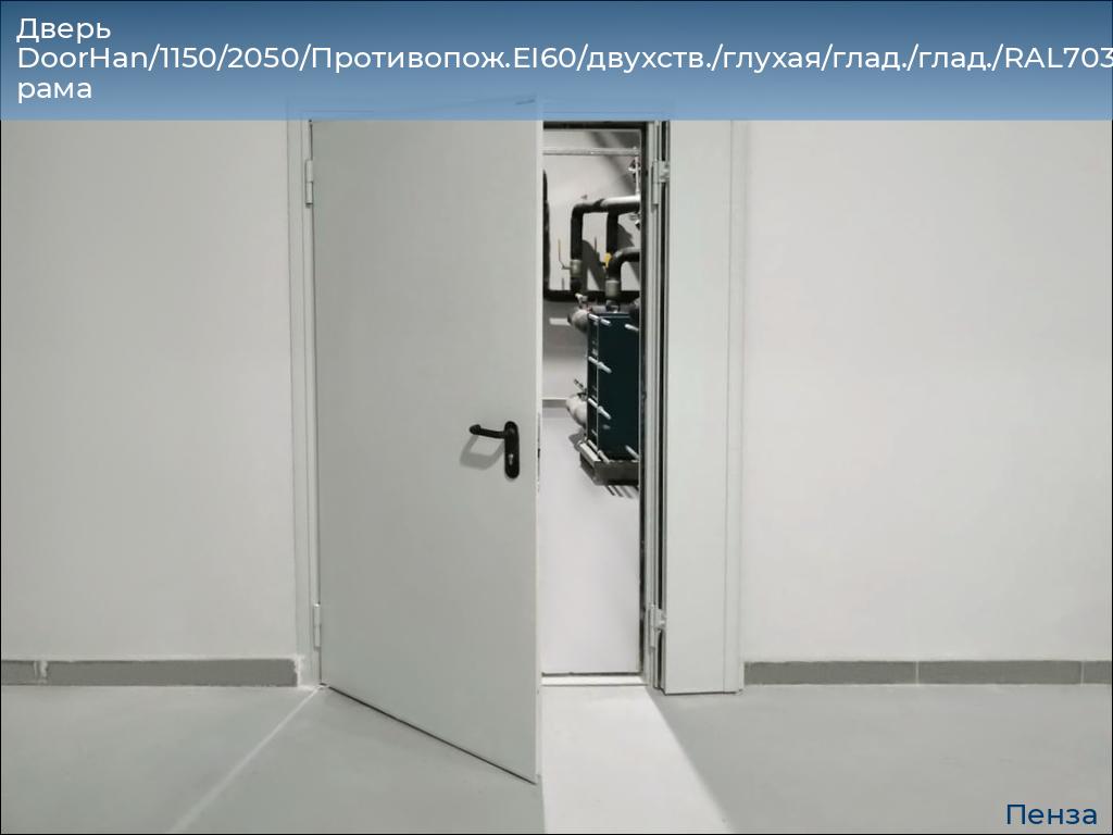 Дверь DoorHan/1150/2050/Противопож.EI60/двухств./глухая/глад./глад./RAL7035/прав./угл. рама, penza.doorhan.ru