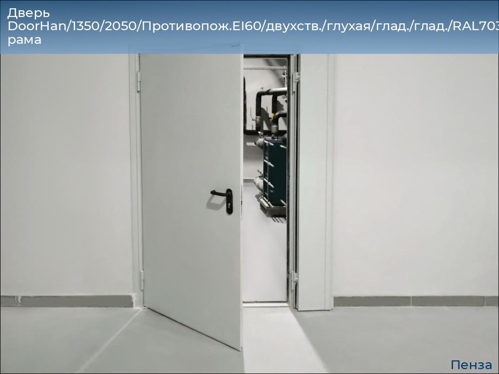 Дверь DoorHan/1350/2050/Противопож.EI60/двухств./глухая/глад./глад./RAL7035/лев./угл. рама, penza.doorhan.ru