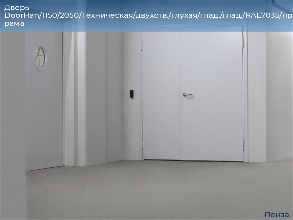 Дверь DoorHan/1150/2050/Техническая/двухств./глухая/глад./глад./RAL7035/прав./угл. рама, penza.doorhan.ru