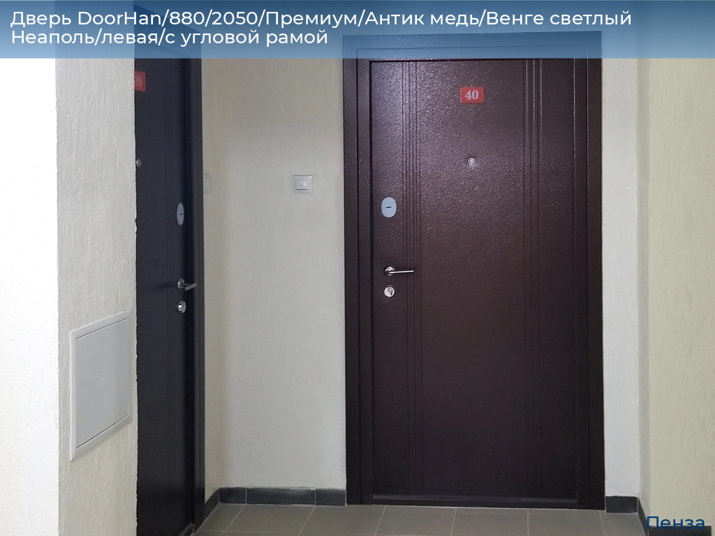 Дверь DoorHan/880/2050/Премиум/Антик медь/Венге светлый Неаполь/левая/с угловой рамой, penza.doorhan.ru
