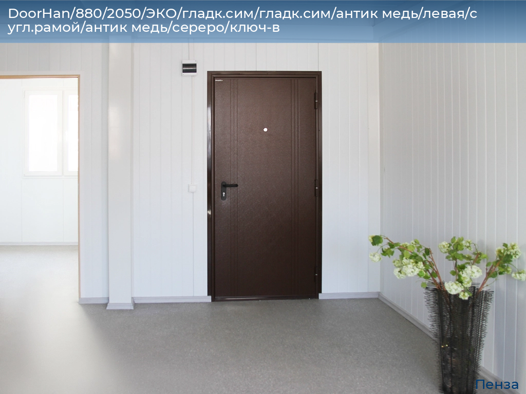 DoorHan/880/2050/ЭКО/гладк.сим/гладк.сим/антик медь/левая/с угл.рамой/антик медь/сереро/ключ-в, penza.doorhan.ru
